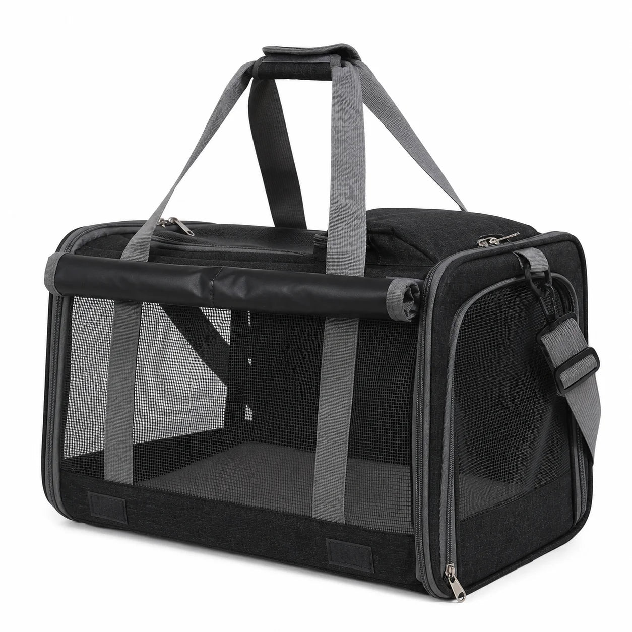 Portable Expandable Pet Travel Bag Soft Sided Breathable Transparent Carrier