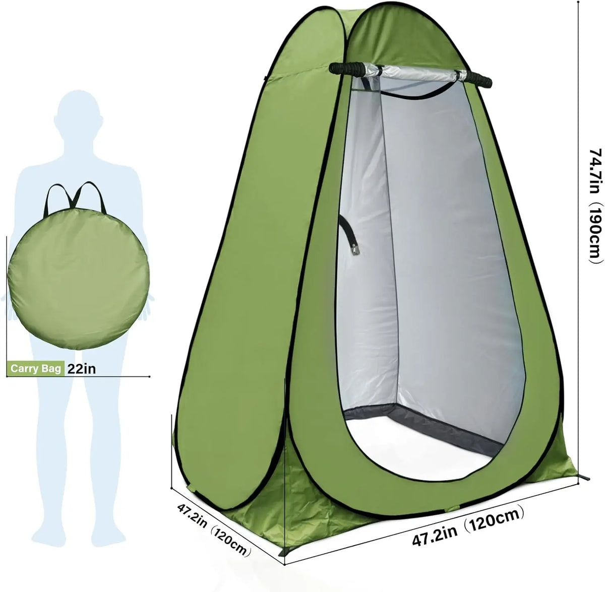 Portable Pop Up Privacy Shower Tent For Travel And Camping