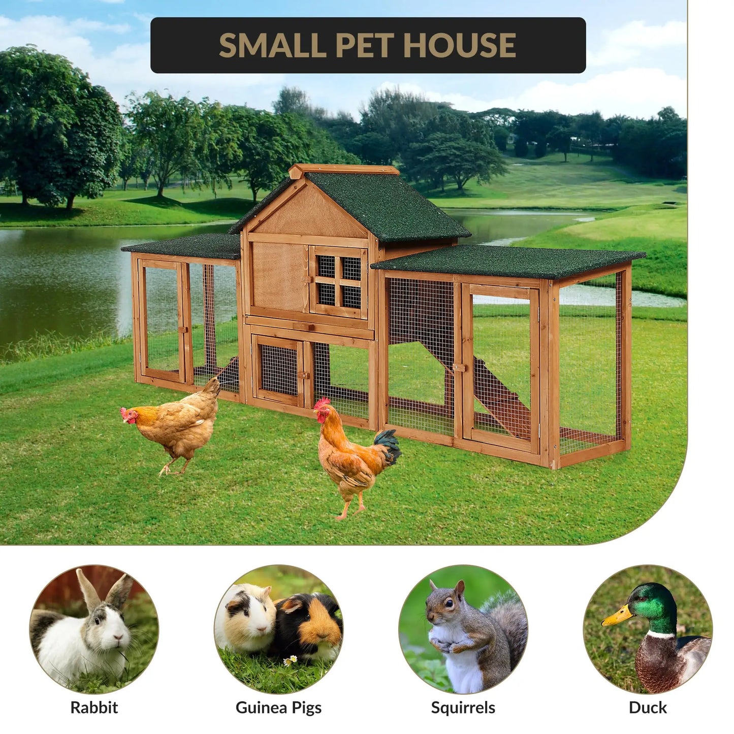 DishyKooker Two Story Bunny Hutch Outdoor Cage With Ramp