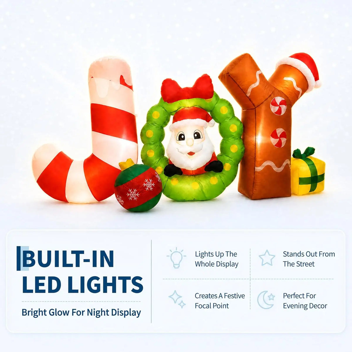 Lighted Outdoor Holiday Inflatable Yard Decoration for Christmas Decor