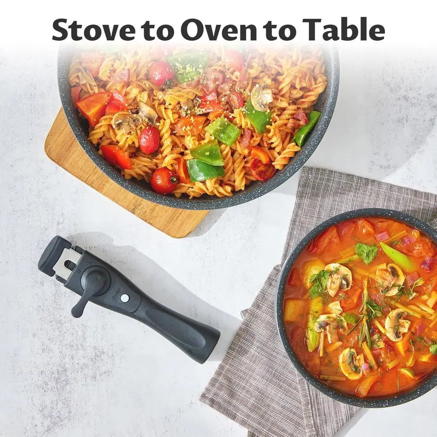 XMSJ Induction Cookware Set 10 Pieces Nonstick Pots and Pans