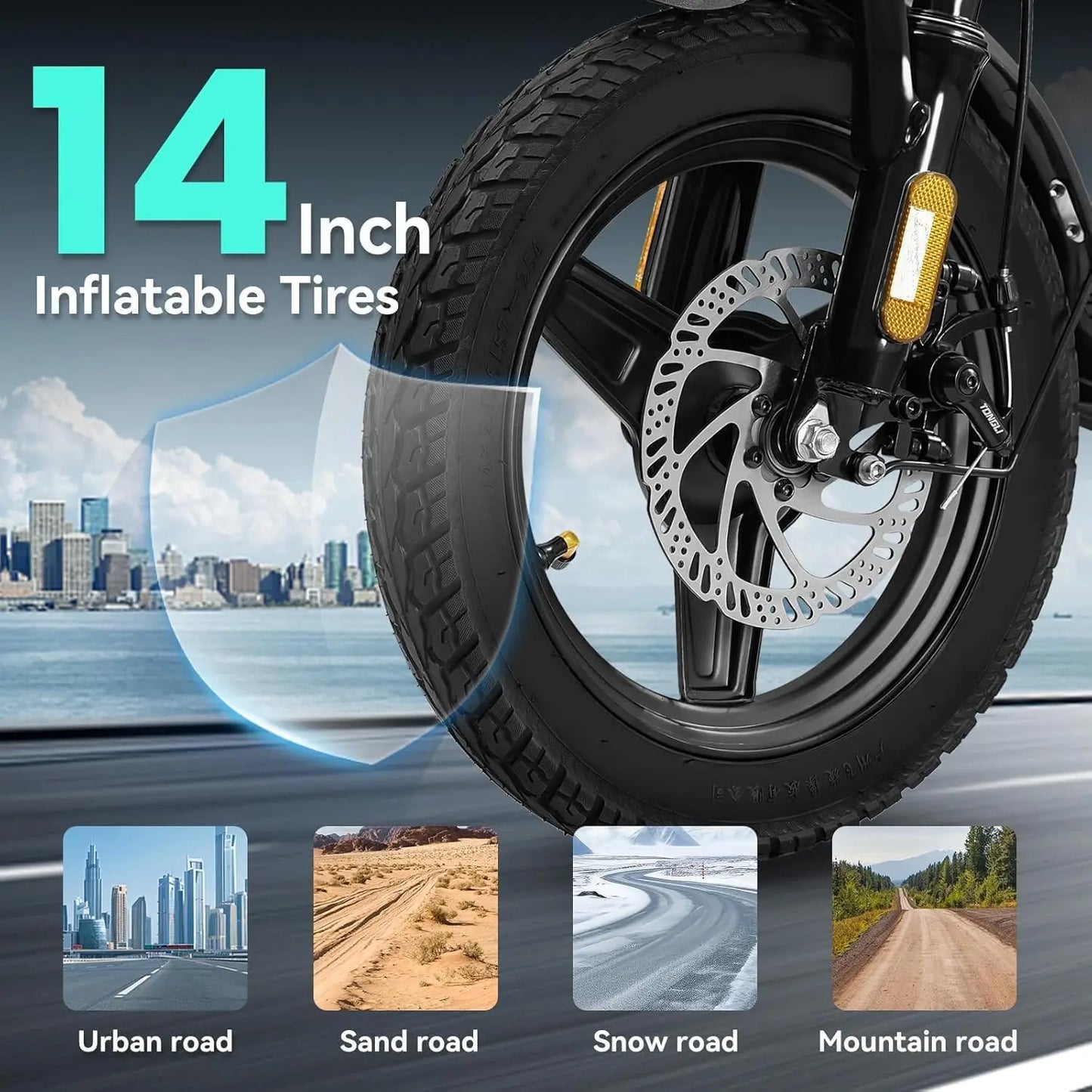 Electric Folding City Bike 560W Motor 48V Battery Commuter
