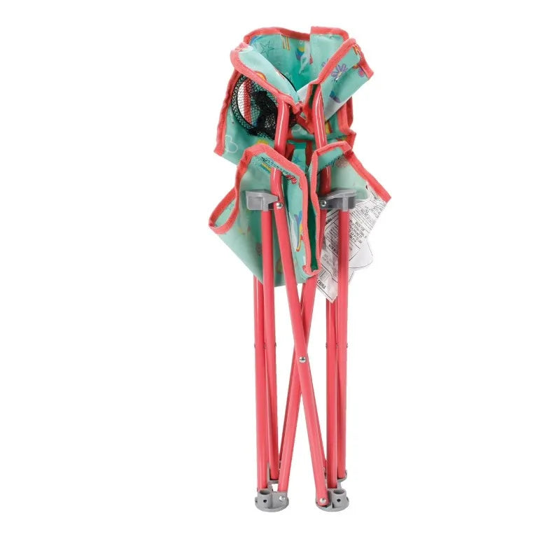 Kids Folding Camp Chair With Safety Lock Unicorn Print Capacity