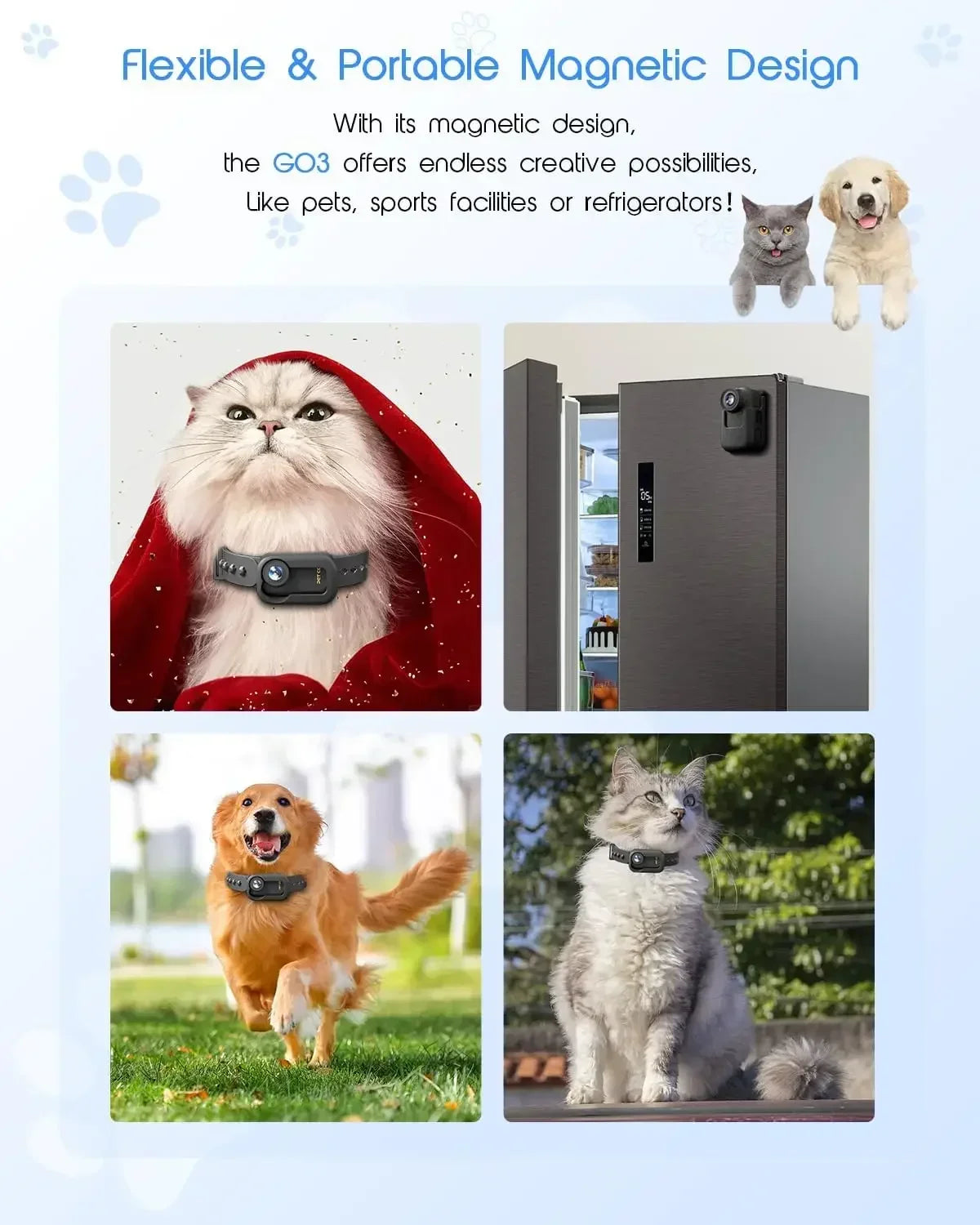 4K Feline Collar Camera With 64GB SD Card And WiFi