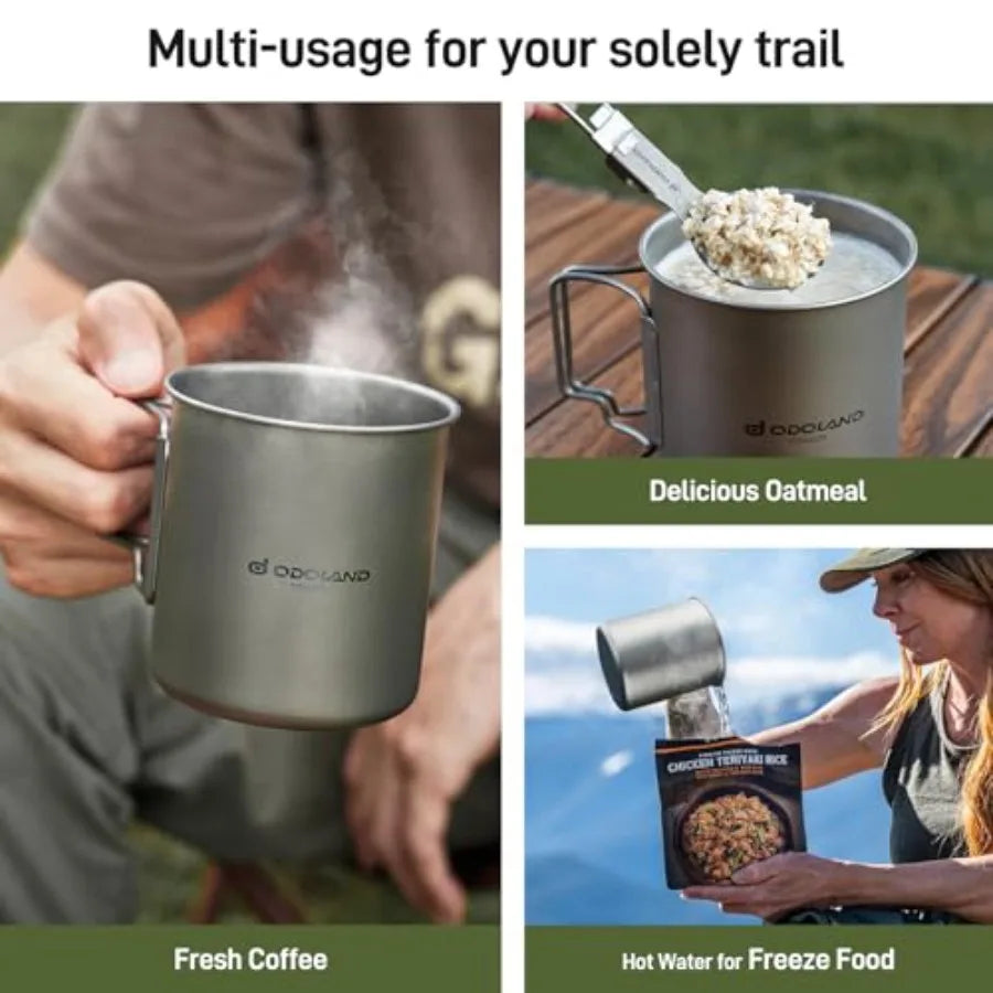 Titanium Camping Cookware Pot With Stove And Spork