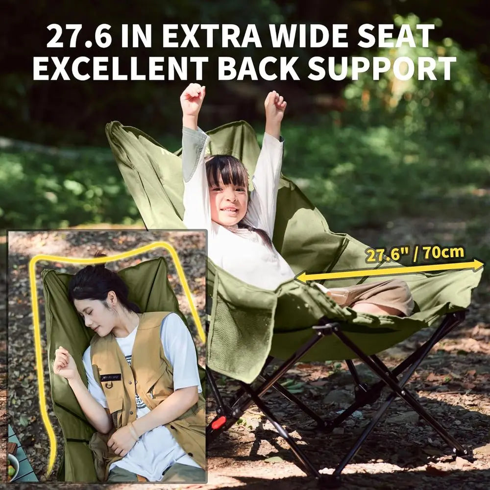Portable Folding Camping Chair With Side Pocket And Carry Bag