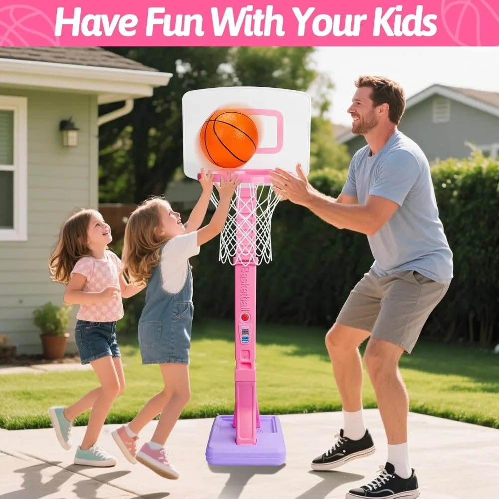 Adjustable Kids Basketball Hoop Indoor Outdoor With Safe Sturdy Design