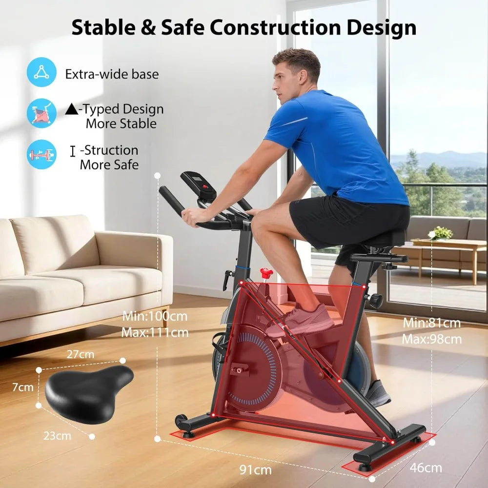 Magnetic Stationary Exercise Bike With App Sync And Adjustable Seat