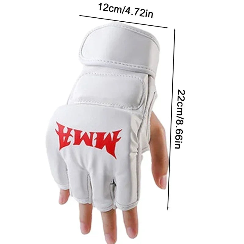 Professional Boxing Training Gloves Half Finger Leather Cushion