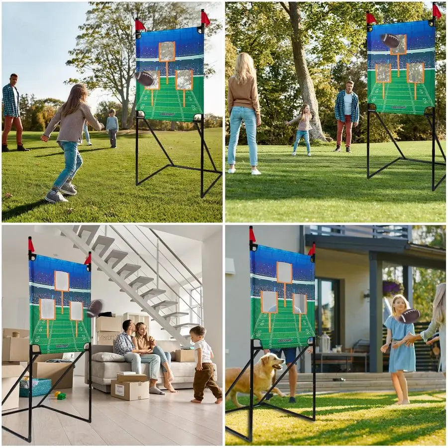 Football Toss Game With 4 Inflatable Balls Target Practice For Kids