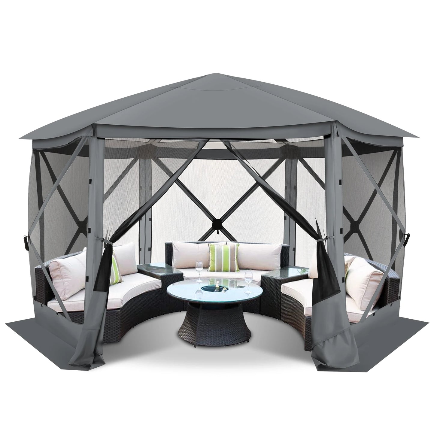 Tooluck Pop Up Gazebo Screen House Tent With Mosquito Netting And Awning