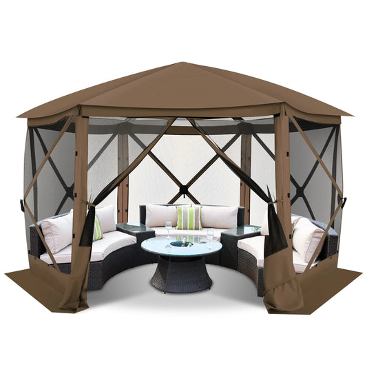 Tooluck Pop Up Gazebo Screen House Tent With Mosquito Netting And Awning