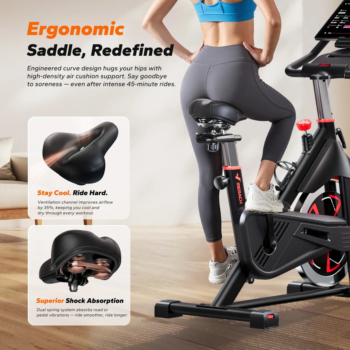 MERACH S38 Indoor Cycling Exercise Bike With Exclusive App