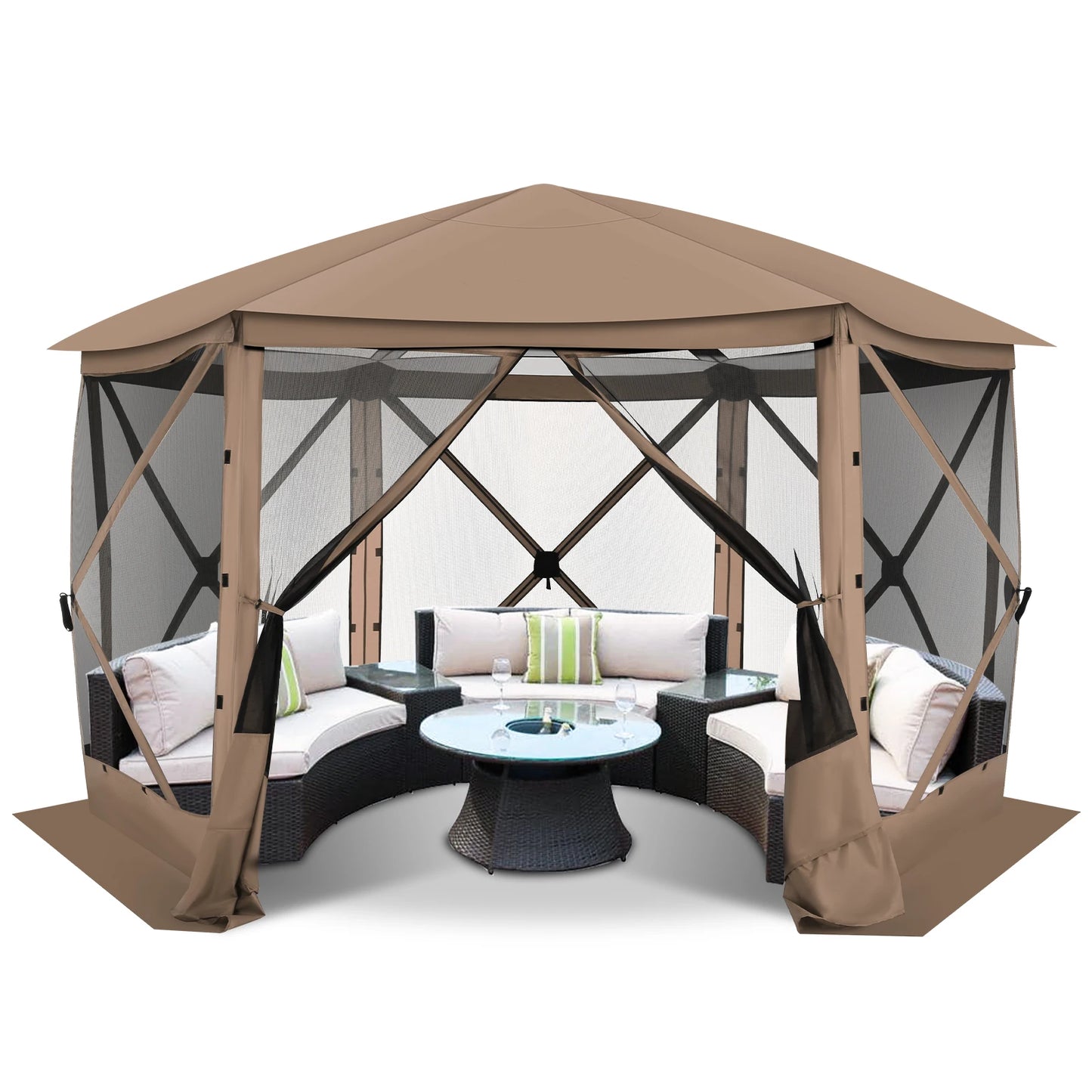 Tooluck Pop Up Gazebo Screen House Tent With Mosquito Netting And Awning
