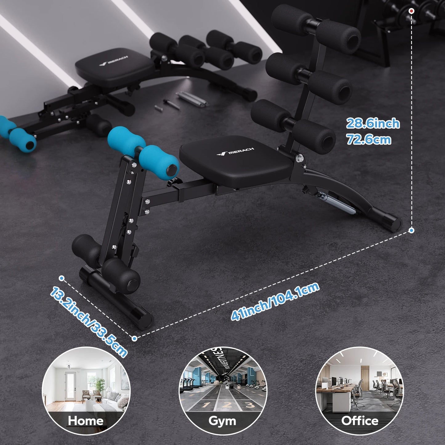 MERACH Ab Machine Multi Functional Workout Bench For Home Gym