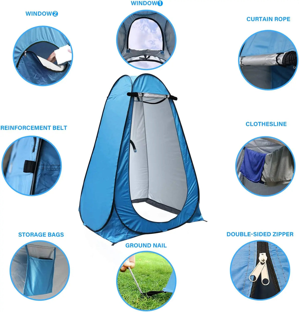 Portable Pop Up Privacy Shower Tent For Travel And Camping