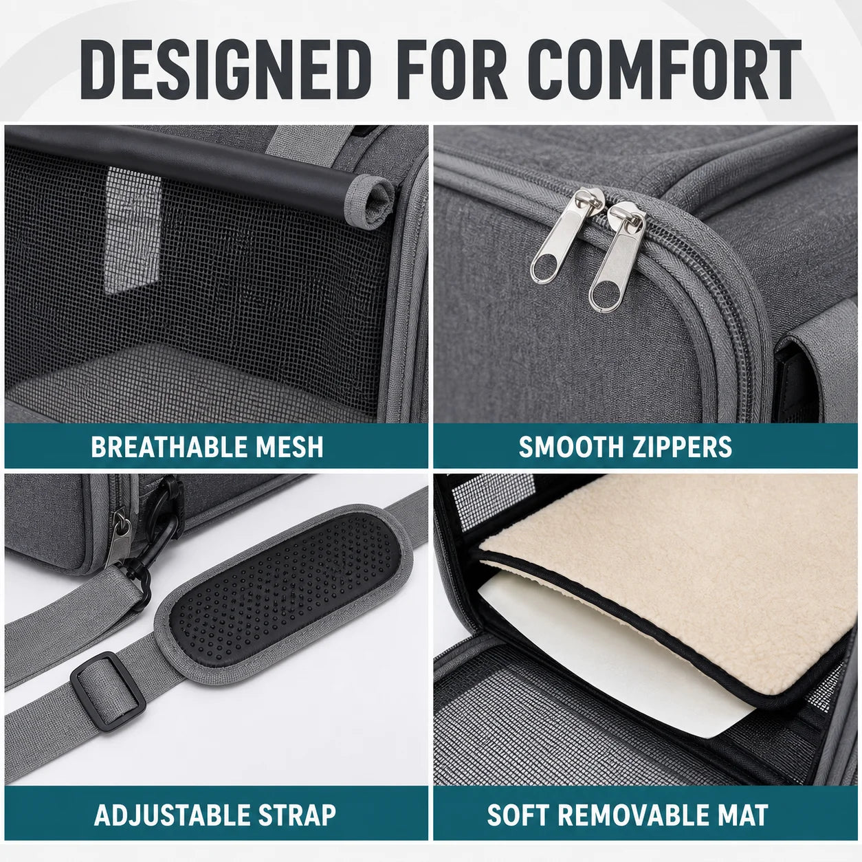 Portable Expandable Pet Travel Bag Soft Sided Breathable Transparent Carrier