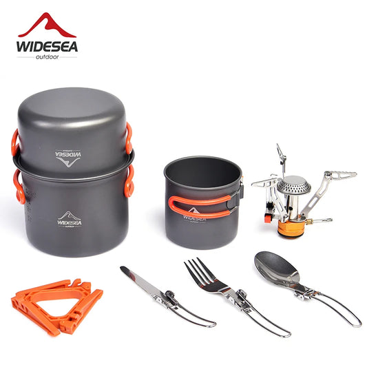 Widesea Outdoor Camping Cookware Set With Aluminum Utensils Kit
