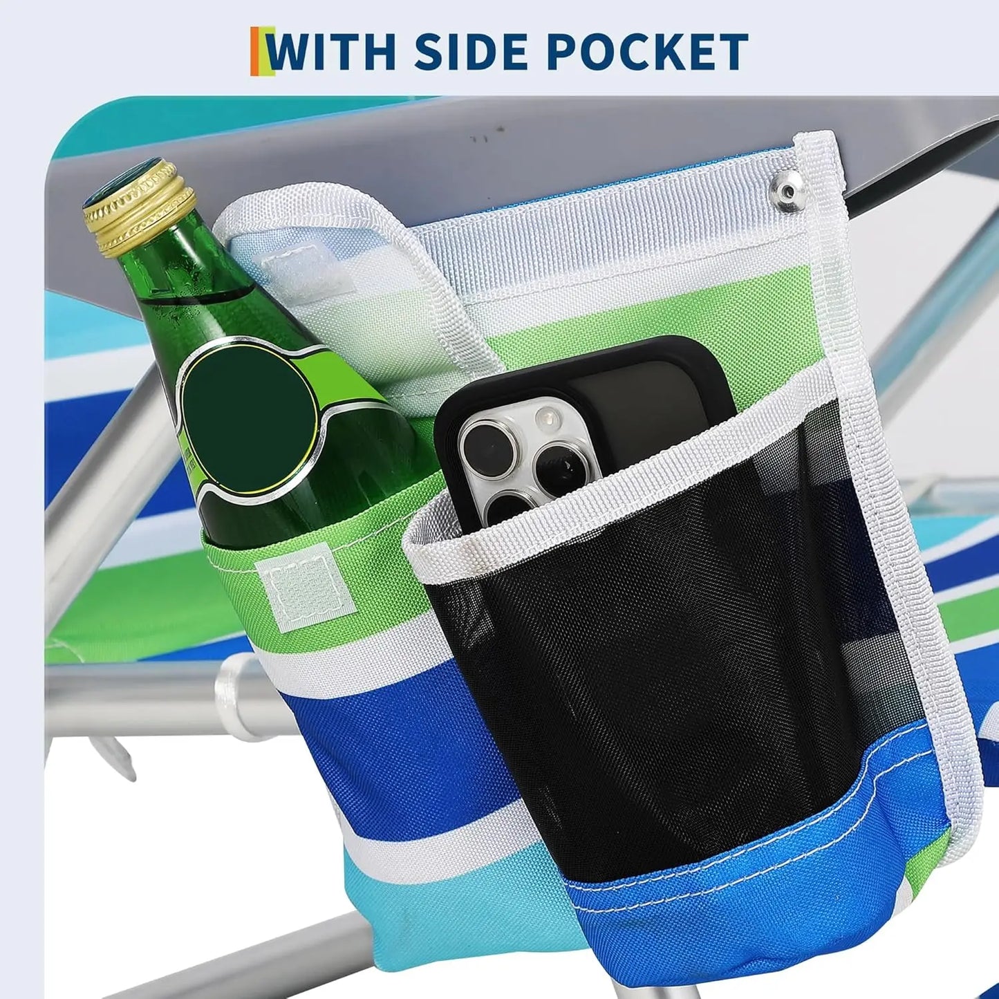 HiMISS Backpack Beach Chair For Adults With Phone Pocket