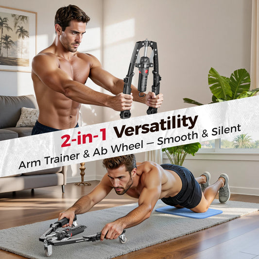 FED Fitness 3in1 Arm Exerciser With Ab Wheel And Hydraulic