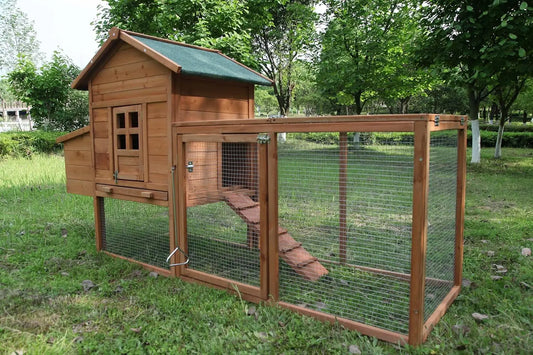 Outdoor Chicken Coop for 2 to 4 Chickens With Waterproof Roof and Ramp