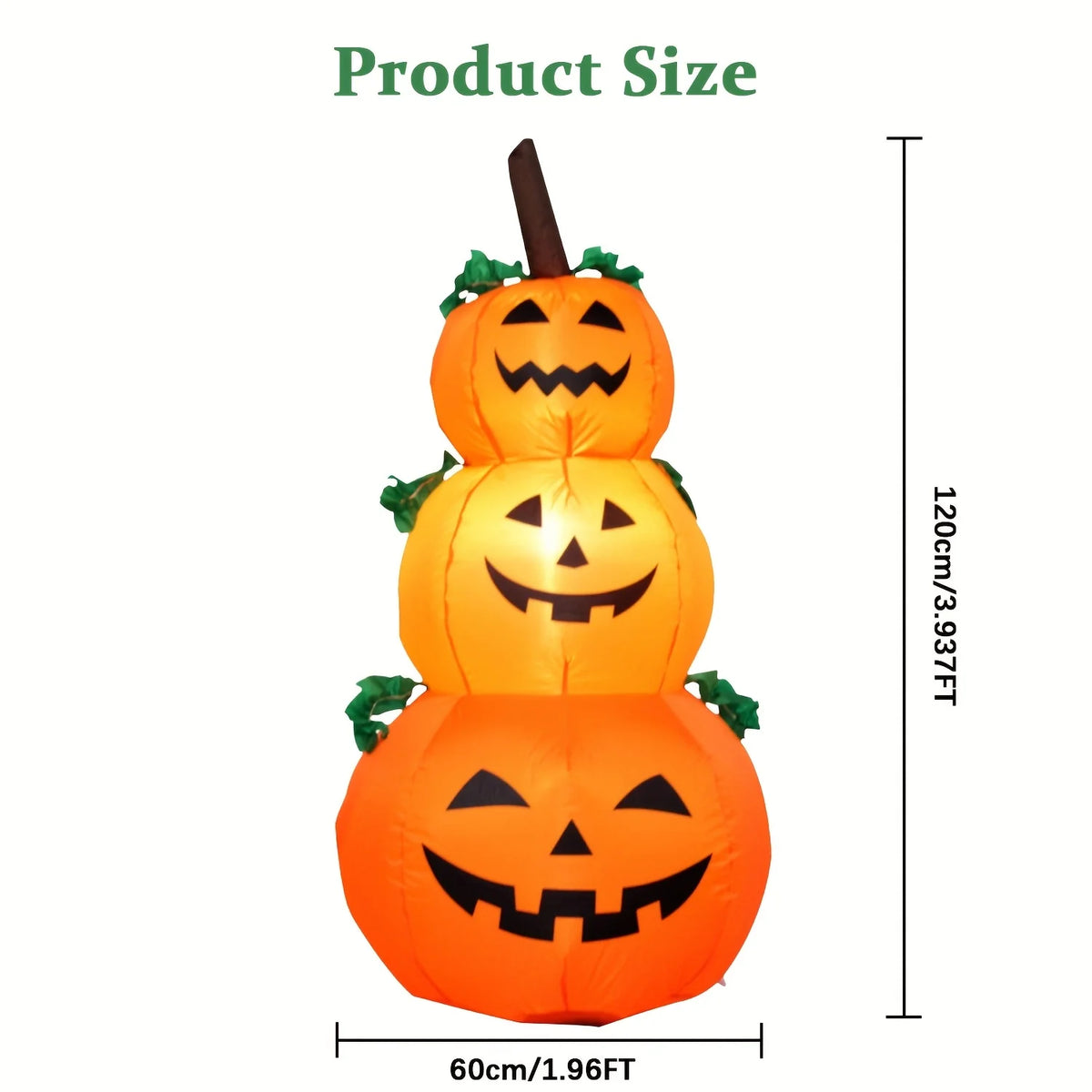 LED Halloween Inflatable Stacked Pumpkins With Lights For Outdoor Decor