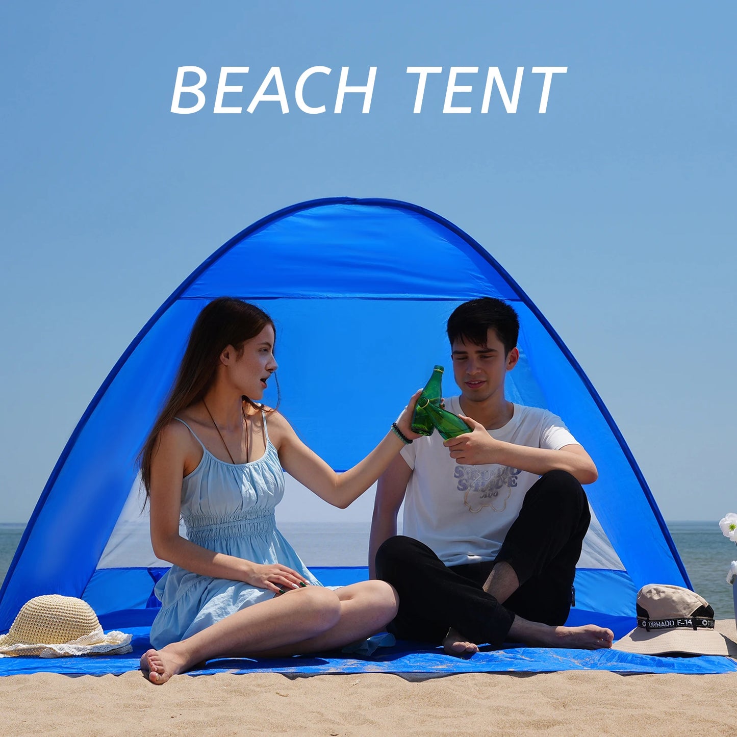 Auto Open Beach Camping Tent UPF 50 Sun Shelter Plus