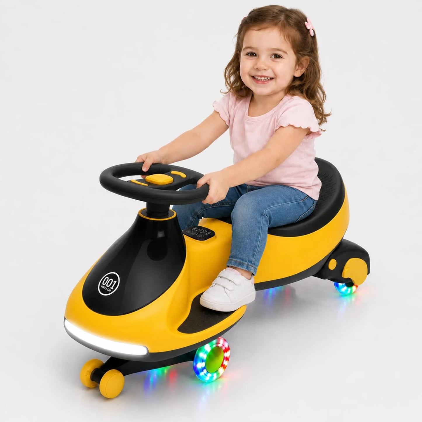 HiMISS 12V Electric Wiggle Car For Kids 2 In 1 Ride On Swing Car