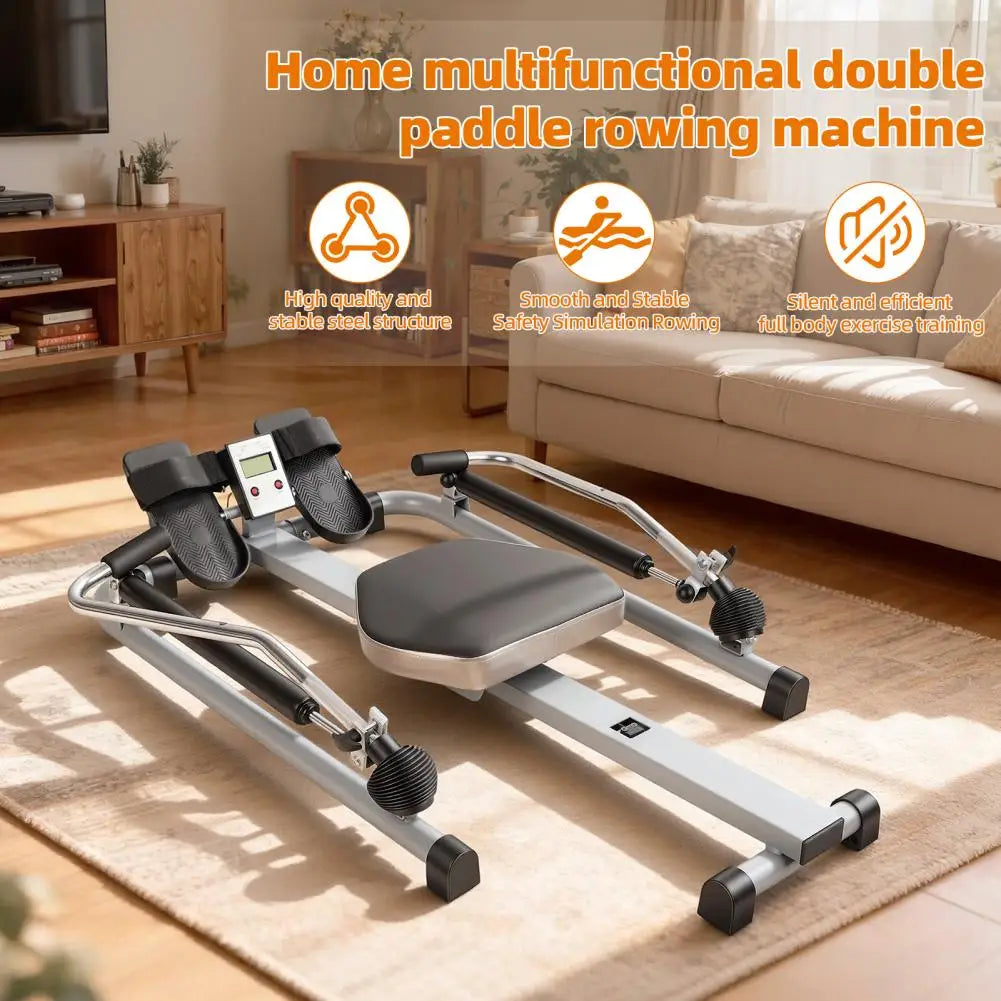Hydraulic Rowing Machine With LCD Monitor And Adjustable Resistance