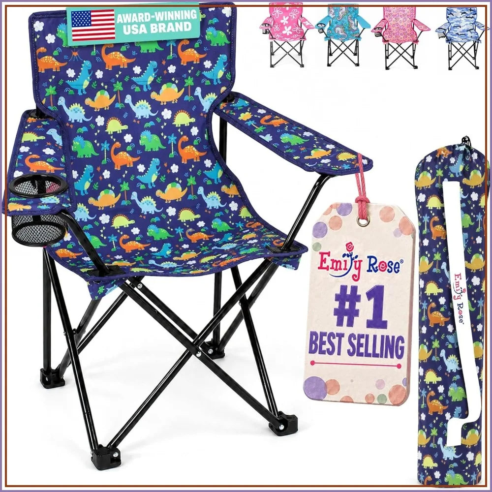 Portable Folding Camp Chair For Toddlers With Cup Holder