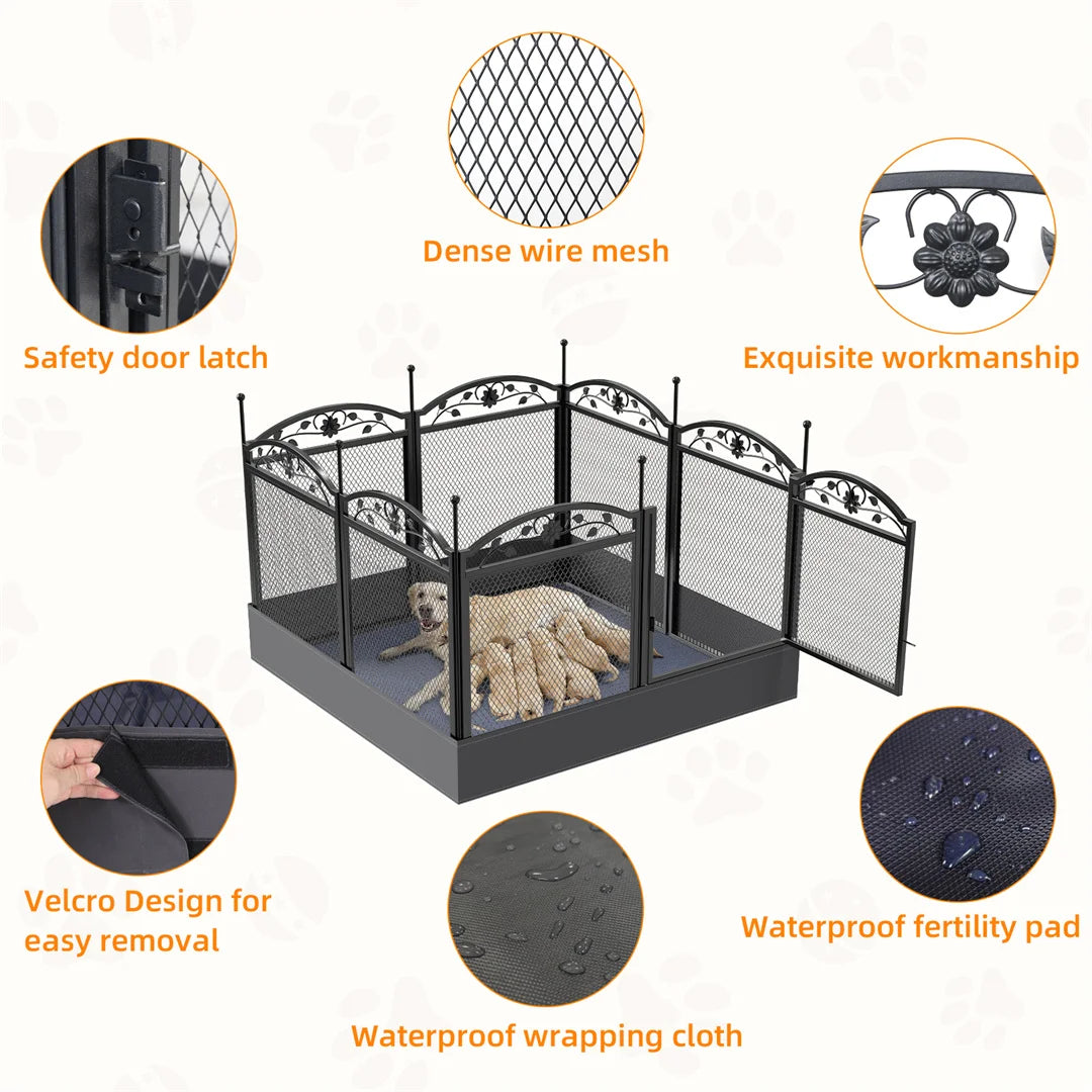 BINGOPAW Heavy Duty Dog Playpen for Outdoor and Indoor Use