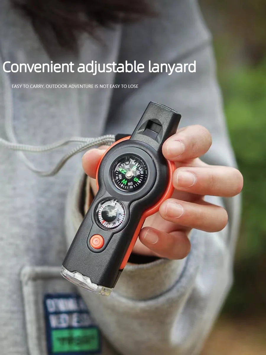 7-In-1 Outdoor Survival Whistle For Hiking And Travel