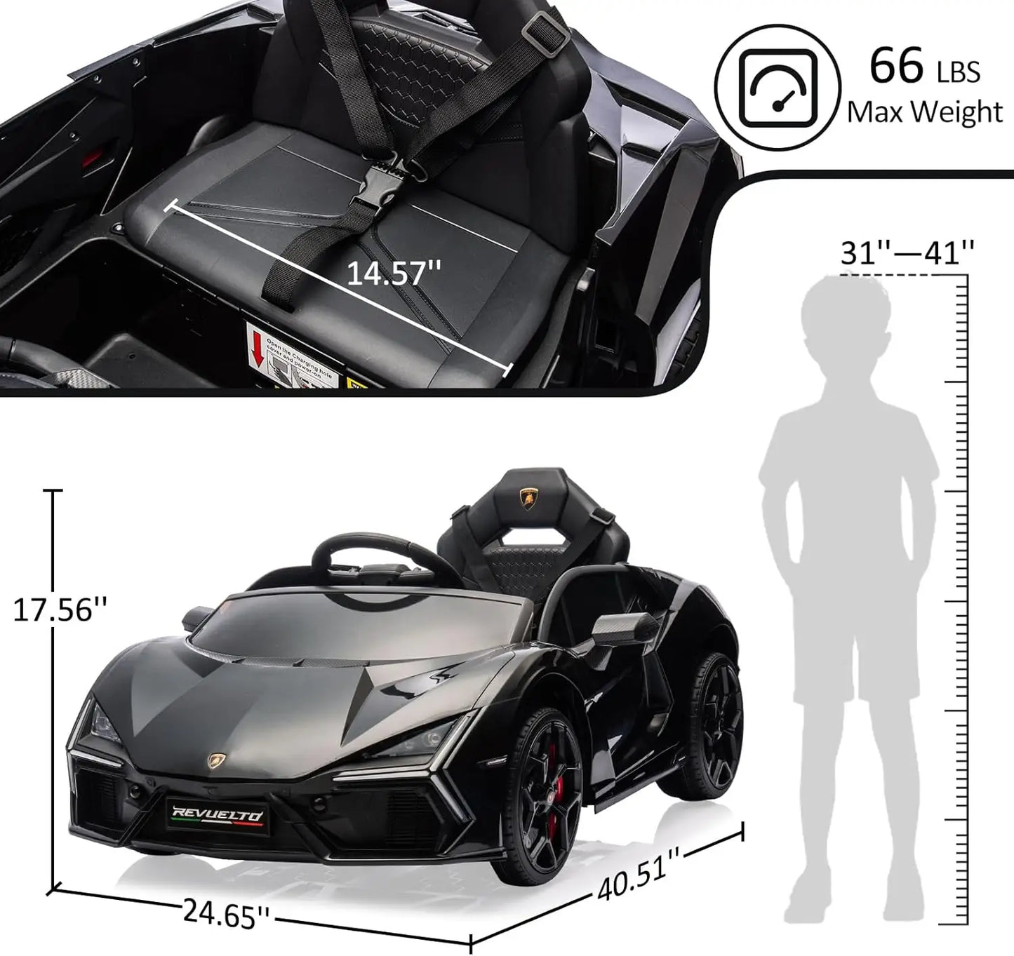 HiMISS Ride On Car for Kids Electric Vehicle Bluetooth Music