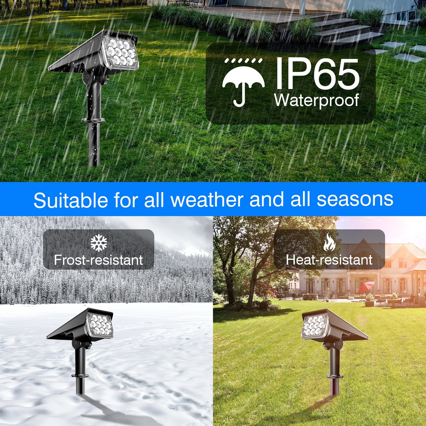 T-SUNRISE Solar LED Outdoor IP65 Garden Wall Light