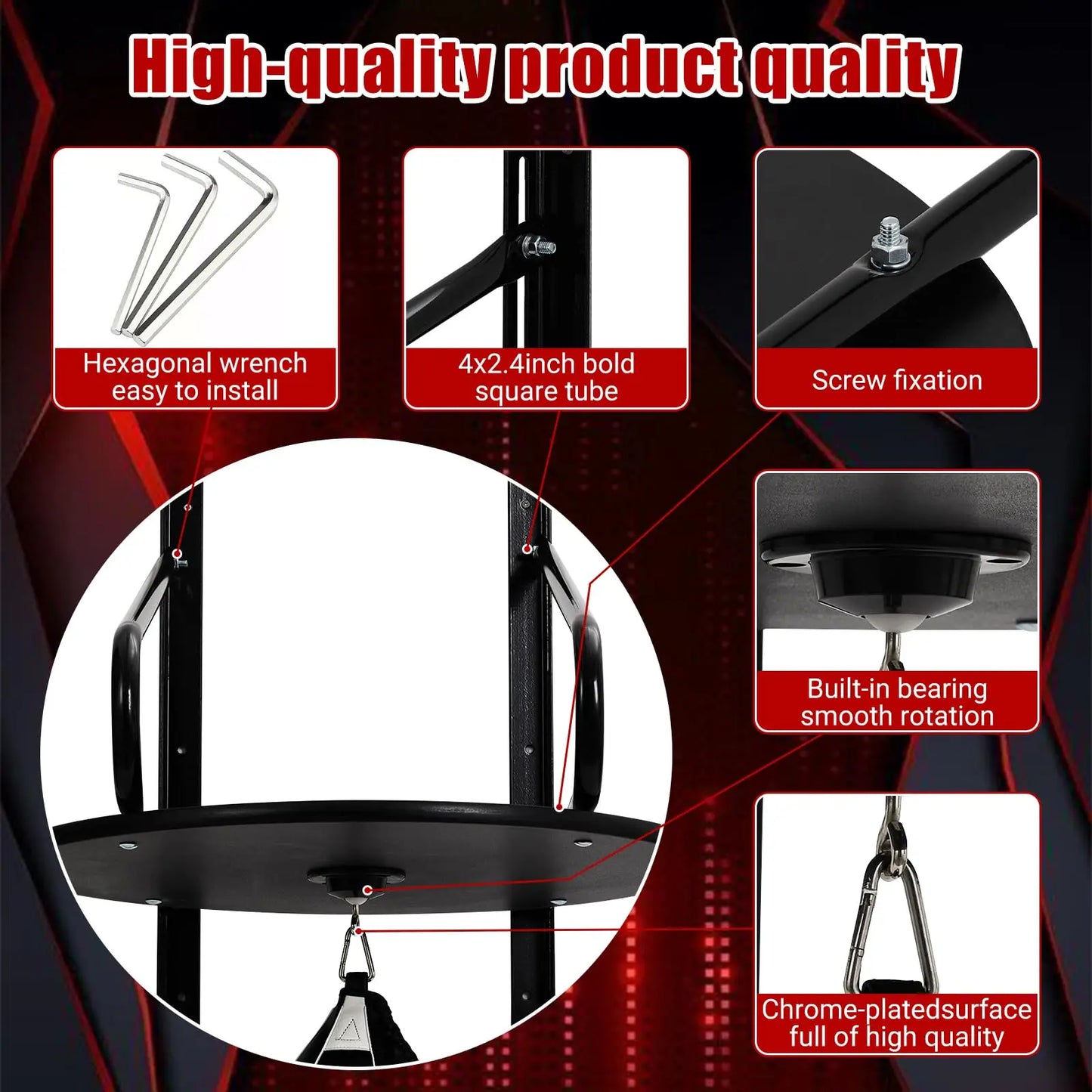 HiMISS Adjustable Speed Bag Platform With 360 Swivel Wall Mount