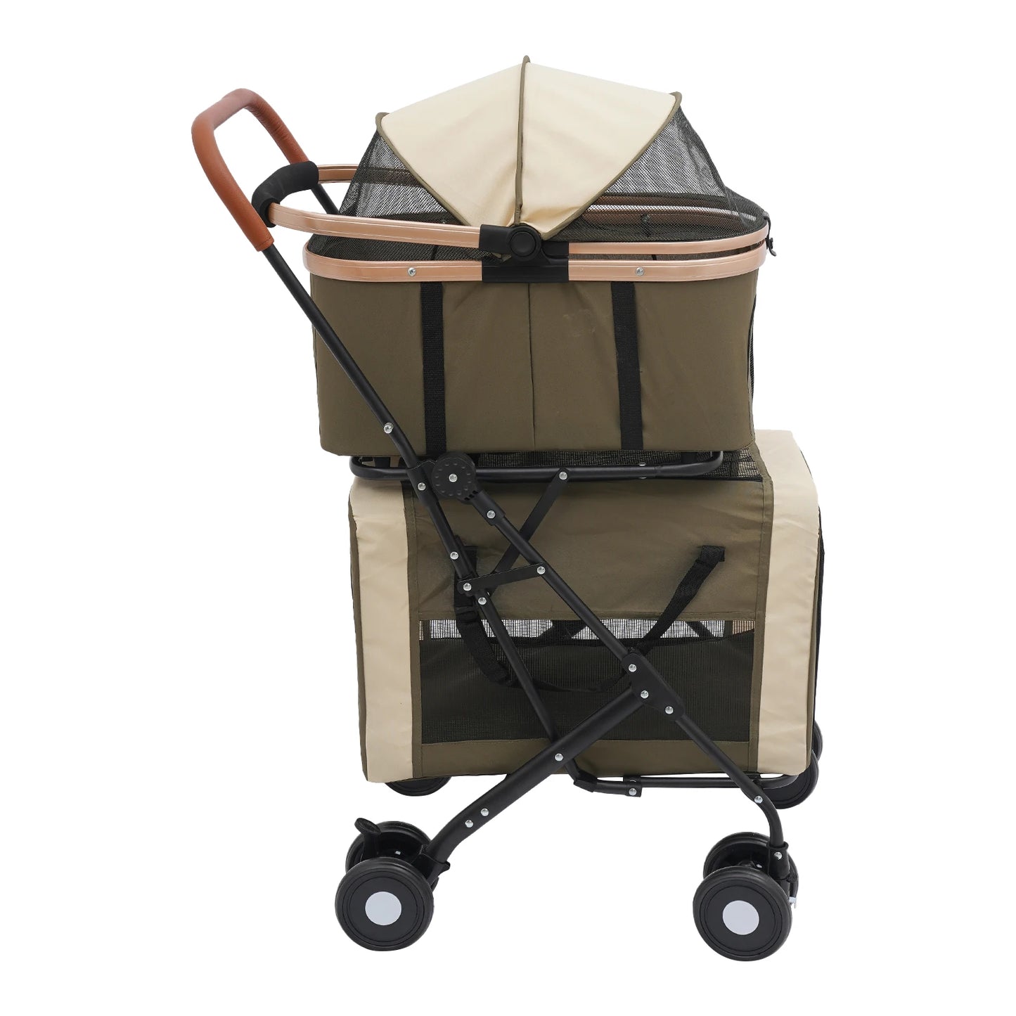 Bymaocar Foldable Pet Stroller With Safety Locks Sunshade Cushions Travel