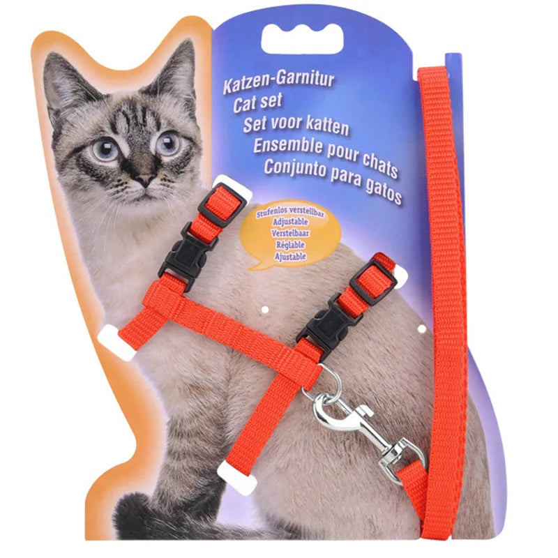 XLeiPet Adjustable Cat Collar Harness Set For Pets