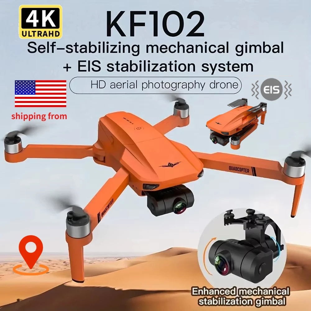 KF102 4K GPS Drone With Dual Camera 2Axis Gimbal Foldable