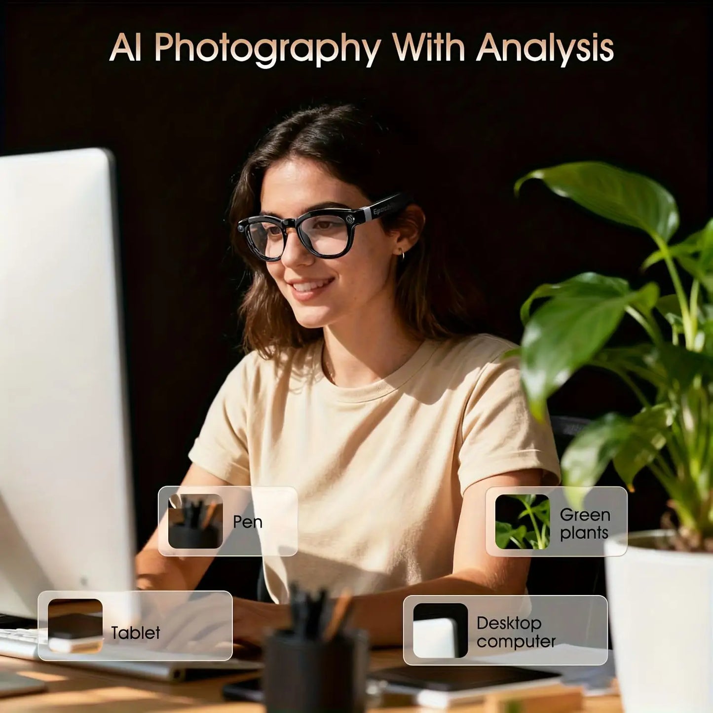 AI Translation Smart Glasses With Camera And Dual Microphones
