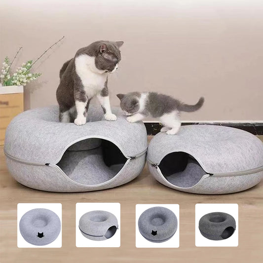 LANGXINGCS Donut Cat Bed Tunnel Toy Cats