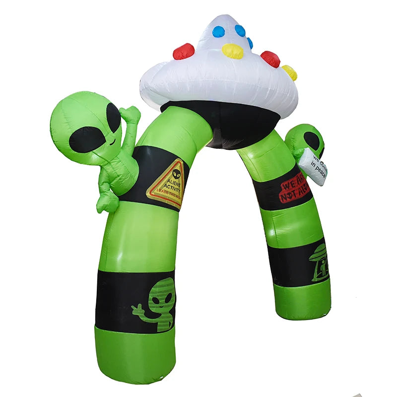 Halloween Inflatable Alien Archway With Built In LED Lights Decoration
