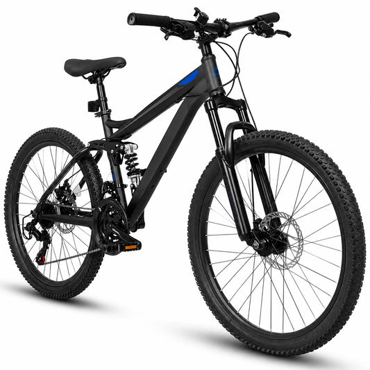 Full Suspension Mountain Bike With 21-Speed Disc Brakes
