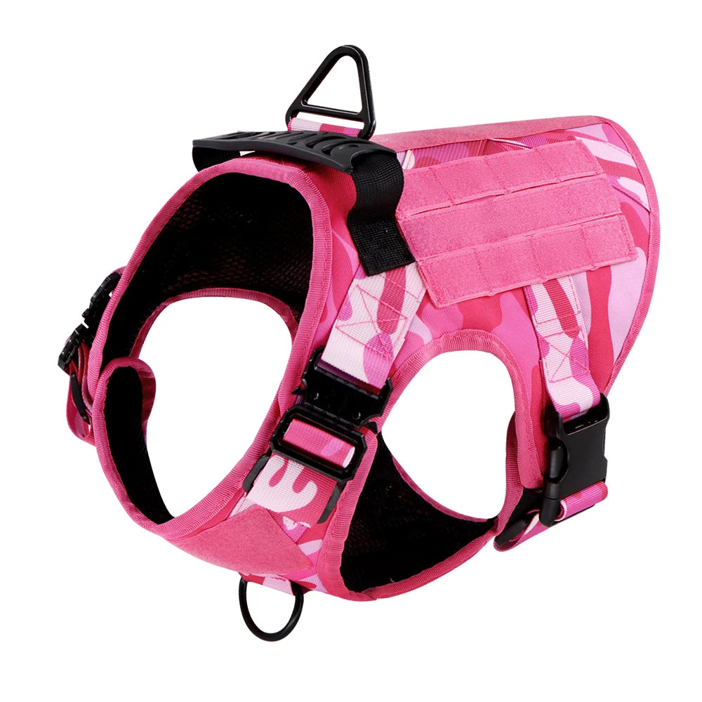 PETRAVEL Pink Camouflage Dog Harness For Large And Medium Dogs