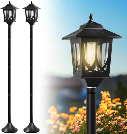 Solar Outdoor Lamp Post Light Waterproof With Replaceable Bulb