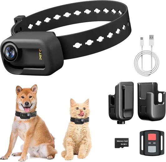 4K Feline Collar Camera With 64GB SD Card And WiFi