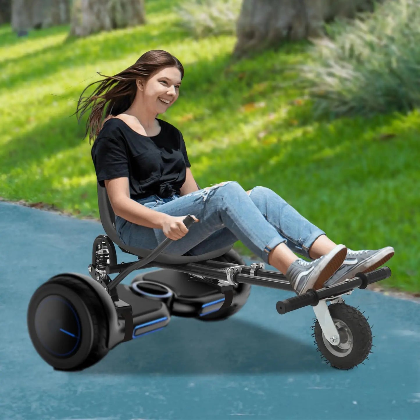 Bymaocar Hoverboard Seat Attachment Go Kart With Rear Shock Absorption