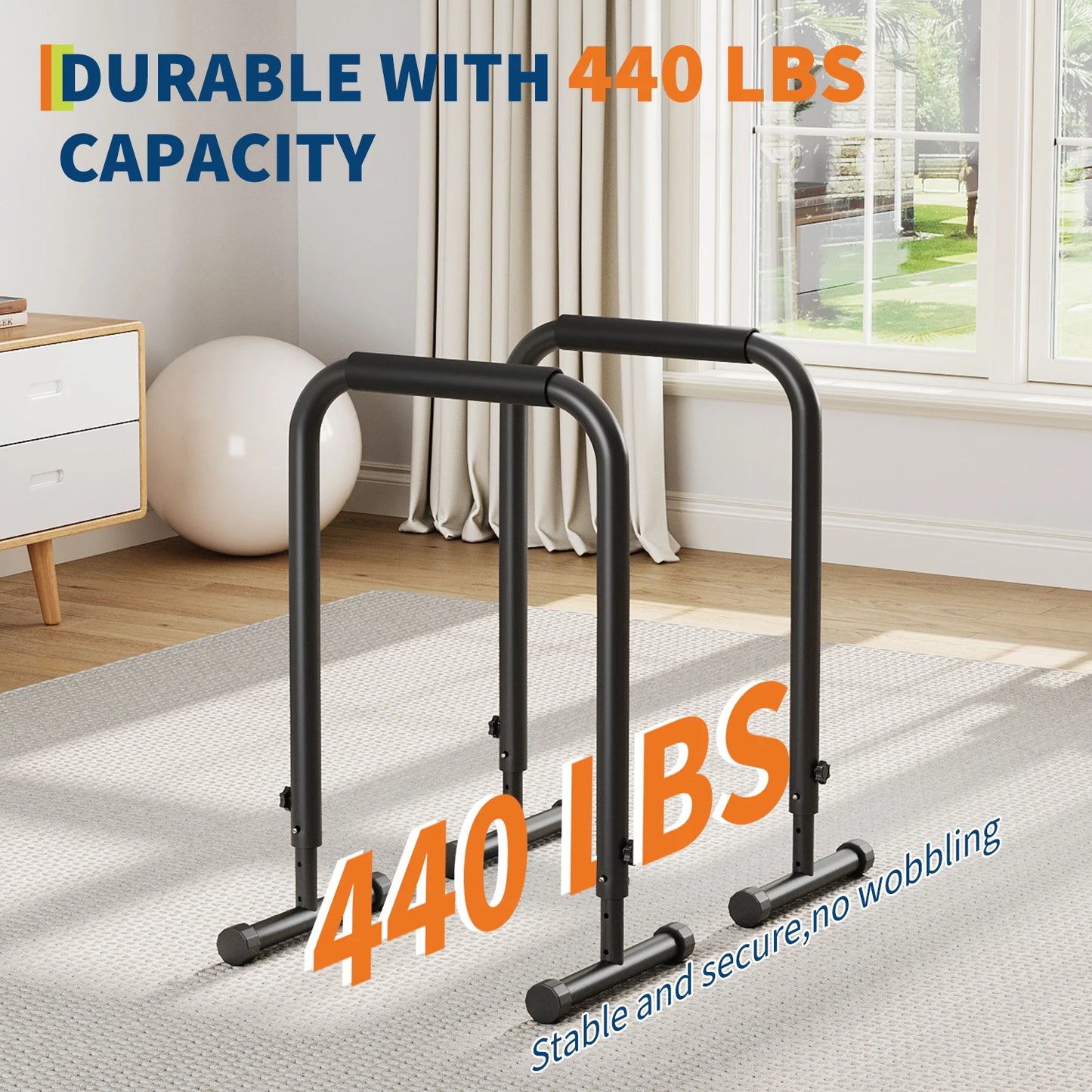 Adjustable Dip Bars Heavy Duty Steel Parallel Push Up Stand