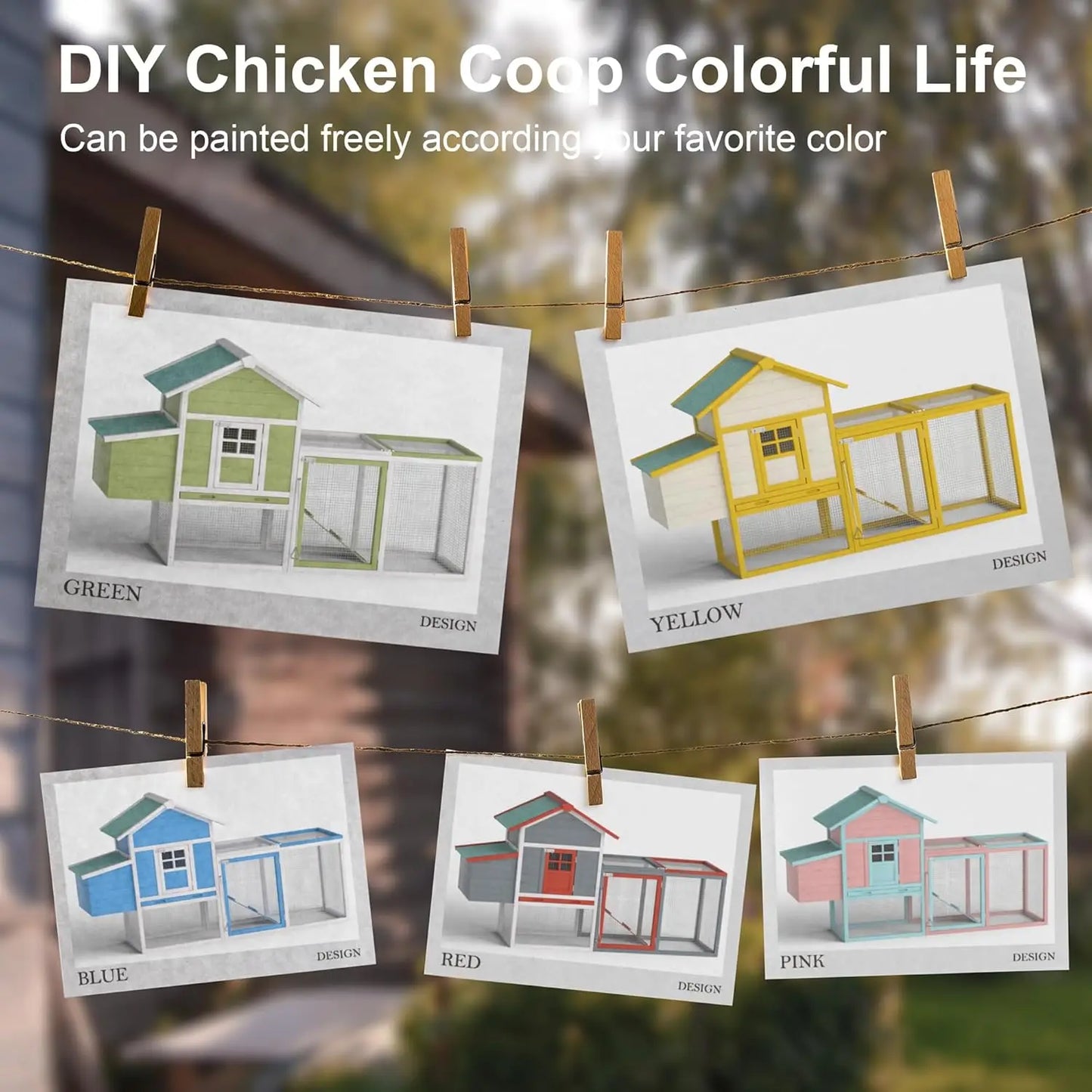 Outdoor Chicken Coop for 2 to 4 Chickens With Waterproof Roof and Ramp