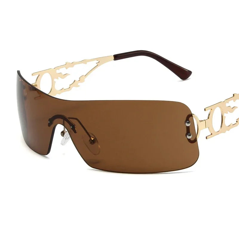 KEDEFAG Rimless Sunglasses UV400 For Women And Men