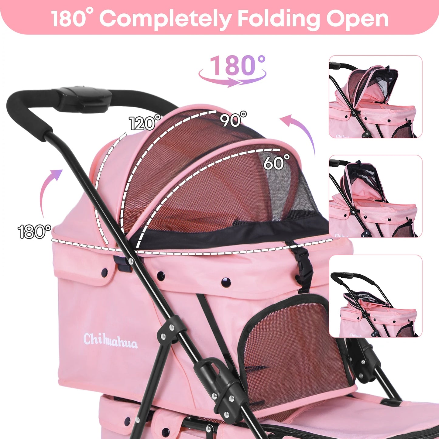 Double Pet Stroller for Dogs and Cats for Travel Comfort